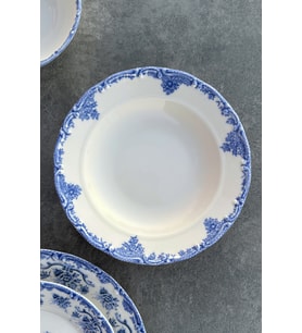 6'lı Baby Blue Porselen Çukur Yemek Tabağı Takımı, şık ve özel tasarım