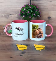 Eşe Hediye Mrs Kupa Bardak Pembe Fotoğraflı Yıl Dönümü Hediyesi