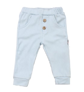 Unisex Mavi Fitilli Cepli Penye Pantolon Tek Alt