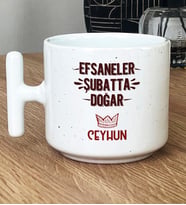 Kişiye Özel Efsaneler Şubatta Doğar Hediye T Kupa Bardak Doğum Günü Hediyesi (Beyaz)