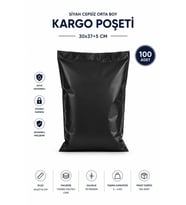 Northcity Siyah Cepsiz Kargo Poşeti 30x37+5 Cm 100 Adet – Güvenli ve Dayanıklı Paketleme