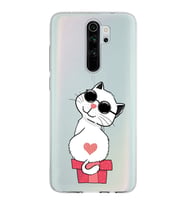 Xiaomi Redmi Note 8 Pro Uyumlu Kapak Coolcat Tasarımlı Şeffaf Silikon Kılıf