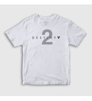 Presmono Unisex Çocuk Beyaz Logo Oyun Destiny 2 T-Shirt 554761tt (Beyaz)