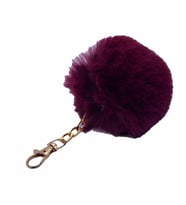 Patlıcan Moru Renk Peluş Ponpon Anahtarlık  973
