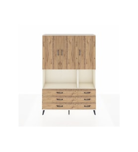 Arges Gardrop 6 Raflı 6 Çekmeceli 3 Kapaklı 132x30x195 Aytaşı-Çam