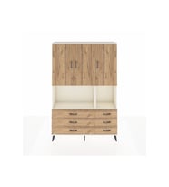 Arges Gardrop 6 Raflı 6 Çekmeceli 3 Kapaklı 132x30x195 Aytaşı-Çam