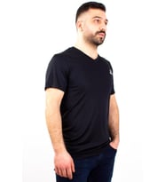 Kinetix SN-222 Neck Siyah Günlük Erkek V Yaka Tişört