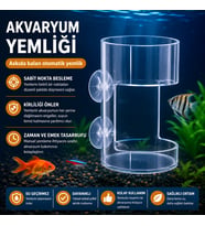 Akvaryum Yemleme Halkası Vantuzlu Akrilik Balık Yemliği Yem Dağılmasını Önleyen Yüzen Yem Besleme Aparatı
