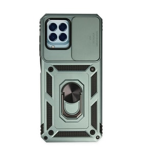 Samsung Galaxy M33 Kılıf Pars Lens Yüzüklü Silikon - Yeşil