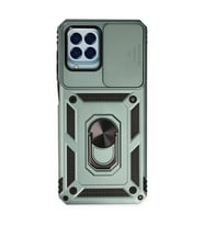 Samsung Galaxy M33 Kılıf Pars Lens Yüzüklü Silikon - Yeşil