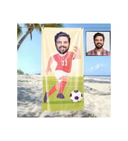 Ejoya Kişiye Özel Karikatür Fotoğraflı Futbolcu Plaj Ve Spor Havlusu 115051