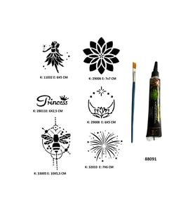 Mandala ve Peri Hint Kınasıyla Geçici Dövme Yapma Kiti