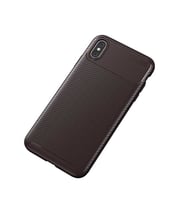 Apple iPhone XS Kılıf Esnek Soft Karbon Tasarım Legion Serisi (Kahverengi)