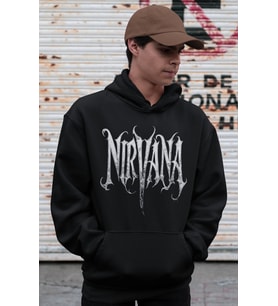 Nirvana Rock Metal Müzik Grubu Baskılı Unisex Oversize Hoodie