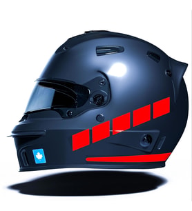 Şerit Tasarımlı Bayrak Kırmızı Motosiklet Kask Sticker Çınar Extreme