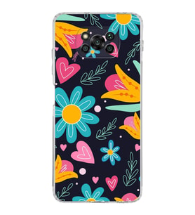 PrintiFy Poco X3 ile Uyumlu Retro Color 1  Kamera Korumalı Şeffaf  Kılıf