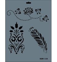 Rich New Seri N-119 Stencil 35x25 cm