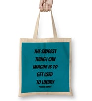 Charlie Chaplin Quotes Art Gift - Vintage Retro Style Bez Çanta Uzun Saplı