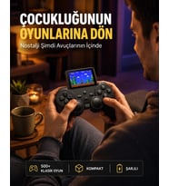 2.4 İnç Hd Renkli Ekranlı 500-in-1 Taşınabilir Retro Oyun Konsolu, Kablolu Tv Bağlantısı Ve Uzun Pil