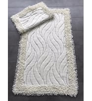 Bonny Home Makarna Rüya Krem Pamuk 2li Klozet Takımı Banyo Halısı Paspası Seti