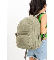 Unisex Sırt Çantası Hafif Yağmur Geçirmez Klinkır Kumaş Laptop Bölmeli Seyahat Çantası 43*30 Cm (Bej)