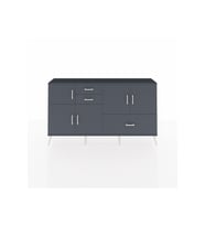 Arges Konsol 5 Raflı 3 Çekmeceli 5 Kapaklı 176x30x99 Antrasit-Antrasit