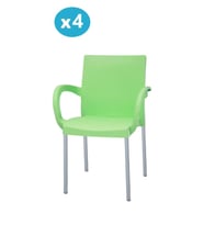 Omnipazar MT-CF880 Mare Plastik Bahçe Balkon Koltuk Sandalye 4'lü Set