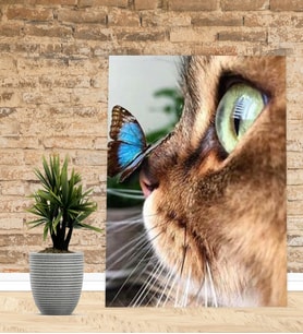 Kişiye Özel  Dekoratif Kedi   Tasarımlı Yeni İş Hediyesi Ofis Hediyesi  Kanvas Tablo 30x50 cm