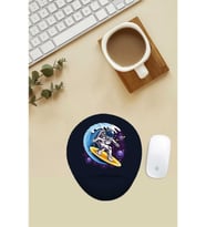 Surfçü Astronot Desenli Desenli Bilek Destekli Mouse Pad