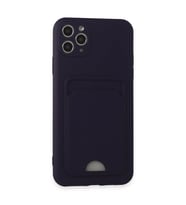 iPhone 11 Pro Max Kılıf Kelvin Kartvizitli Silikon - Derin Mor