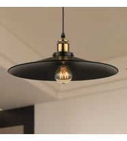 RİOLİGHT MODERN,VİNTAGE,RUSTİK SİYAH 1XE27 DUYLU TEKLİ METAL SARKIT AVİZE ÇAP:38CM