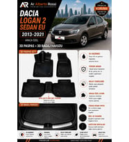 DACIA LOGAN 2 SEDAN 2013-2021 Araca Özel 3D Paspas + 3D Bagaj Havuzu