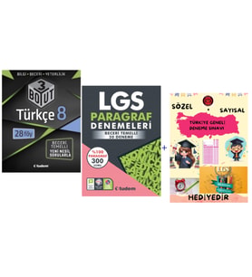 TUDEM YAYINLARI LGS TÜRKÇE 3 BOYUT BECERİ TEMELLİ SORU BANKASI - LGS 20'Lİ PARAGRAF DENEME - HEDİYE