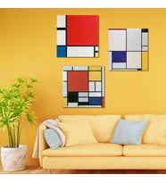 3'lü Kare Kanvas Piet Mondriaan 1926 Composition