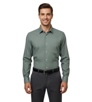 Erkek Slim Fitt Uzun Kol Petek Dokulu Gömlek 3850 BGL-ST04812 (Çam Yeşili)