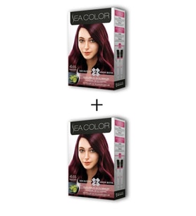 2X2 Tüp Krem Saç Boyası Seti Şarap Kızılı No:4.65