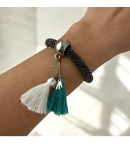Chichibeads Gümüş Detaylı Şans Püskülü Bileklik