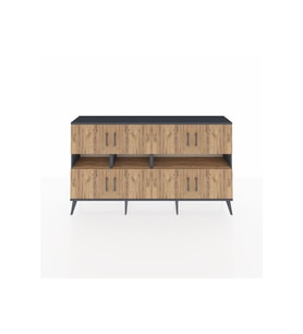 Arges Konsol 8 Raflı 8 Kapaklı 176x30x99 Antrasit-Çam
