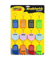 12 Adet Hesap Mak. Anahtarlık Renkli Plastik NRX-4089
