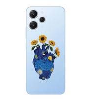 Xiaomi Redmi 12 Uyumlu Uyumlu Vincent Van Gogh Kalp Tasarımlı Şeffaf Telefon Kılıfı