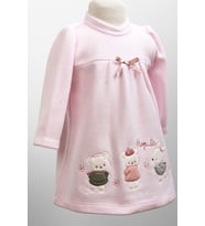 Kız Çocuk Peluş Elbise 6-24 Ay 12471 MODANINO (Pembe)