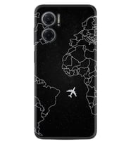 Xiaomi Redmi Note 11E Kılıf Resimli Desenli Silikon Platinium Series Black Plane 1868