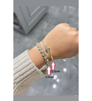 YARIM KALPLİ TAŞLI BİLEKLİK (Gold)