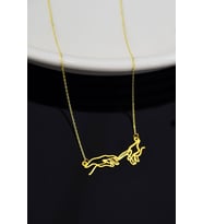 925 Ayar Gümüş Gold Kaplama Kader Kadın Kolye (Gold)
