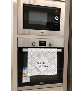Valerine Life Mutfak Fırın El Havlusu 30x50cm Pamuklu Emici Mutfakta Aşk Var 2 Adet