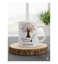 "Türkçe Ögretmeni İsme Özel Ögretmenler Günü Özel Tasarım Kupa Bardak (Beyaz)