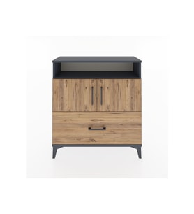 Arges Şifonyer 3 Raflı Tek Çekmeceli 2 Kapaklı 88x30x96 Antrasit-Çam