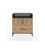 Arges Şifonyer 3 Raflı Tek Çekmeceli 2 Kapaklı 88x30x96 Antrasit-Çam