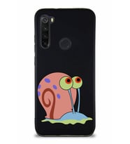 Xiaomi Redmi Note 8 Soft Premier Kapak Salyangoz Gary Tasarımlı Silikon Kılıf - Siyah (Şeffaf)