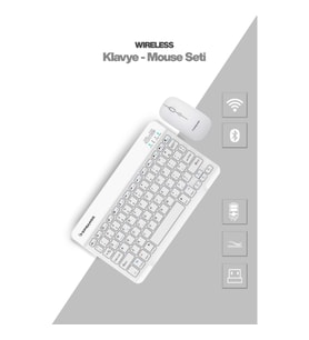 Periboia Beyaz Kablosuz Klavye Ve Mouse Seti (STD)
